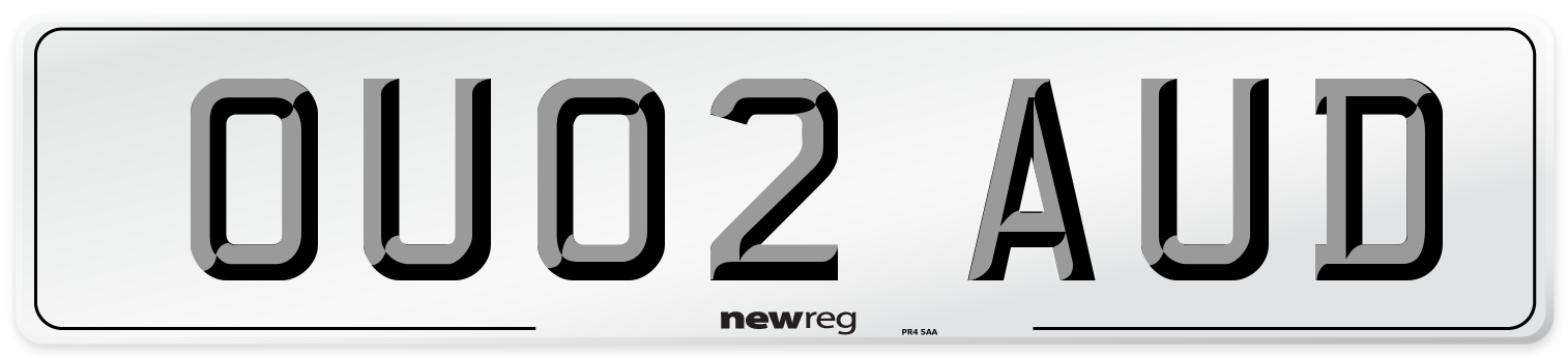 OU02 AUD Number Plate from New Reg